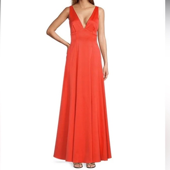 Antonio Melani Davina Size 0 NWT Mandarin Orange Sleeveless Low Back Gown - Picture 1 of 13